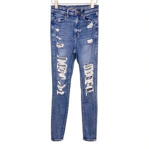 American Eagle Highest Rise Jegging Distressed Size 4 Long